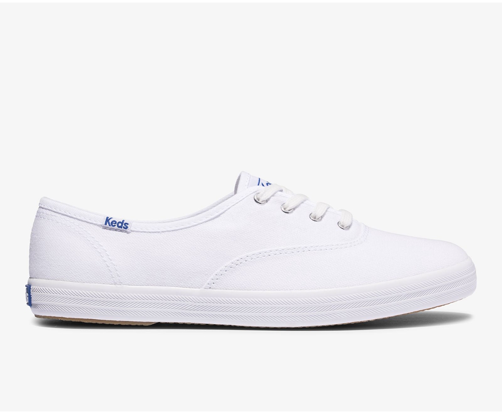 Tenis Keds Mujer Blancos - Champion Organic Cotton Lona - 4853-UWQAY